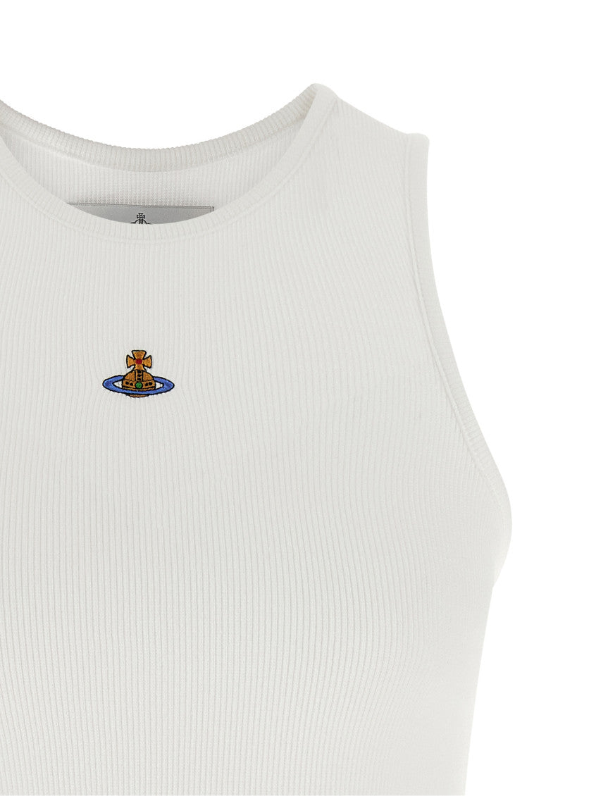 White Logo Round Neck Top 3