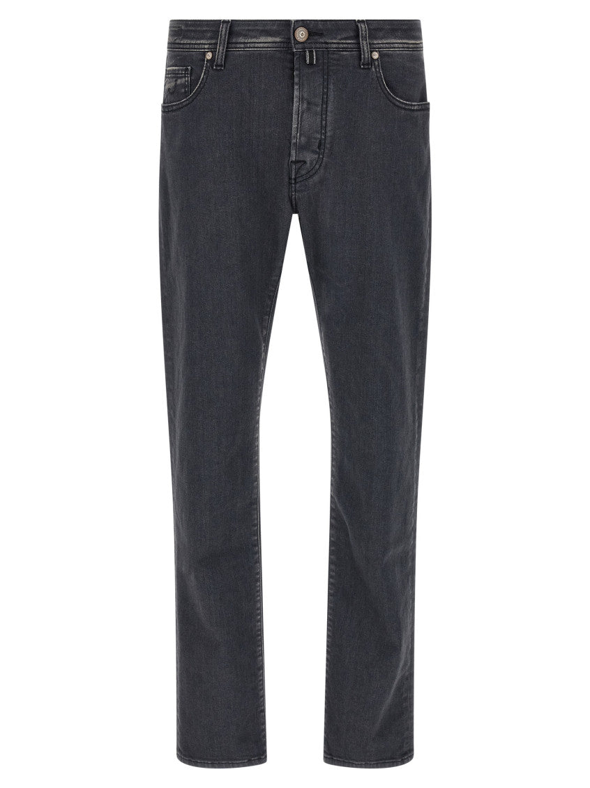 Dark Grey Solid Jeans 1