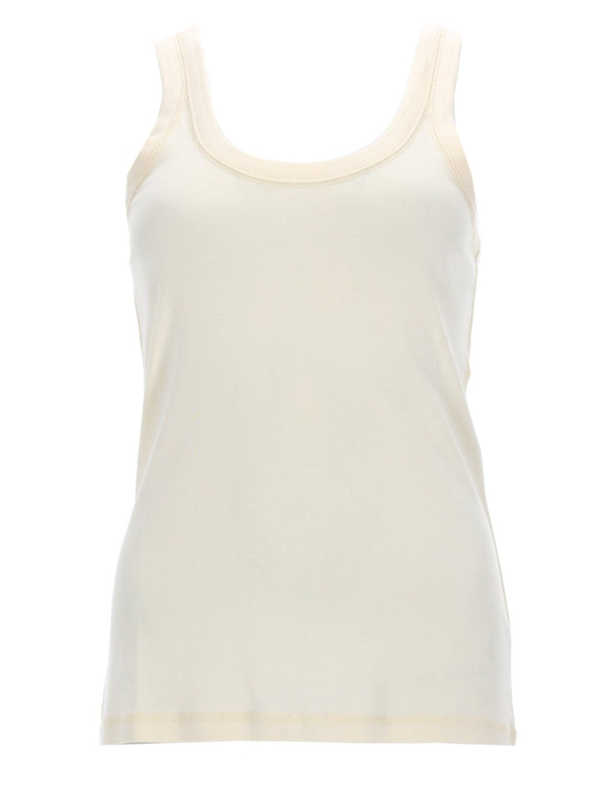 Off White Solid Round Neck Top 1