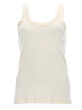 Off White Solid Round Neck Top 1