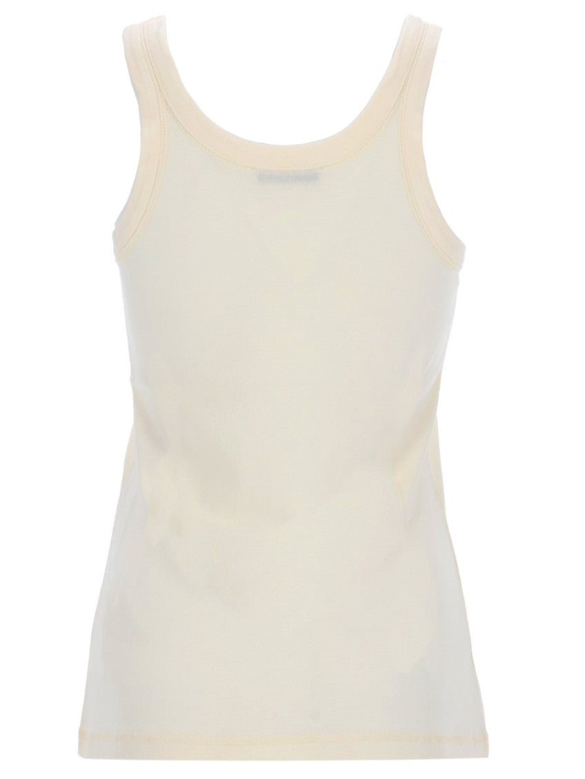 Off White Solid Round Neck Top 2