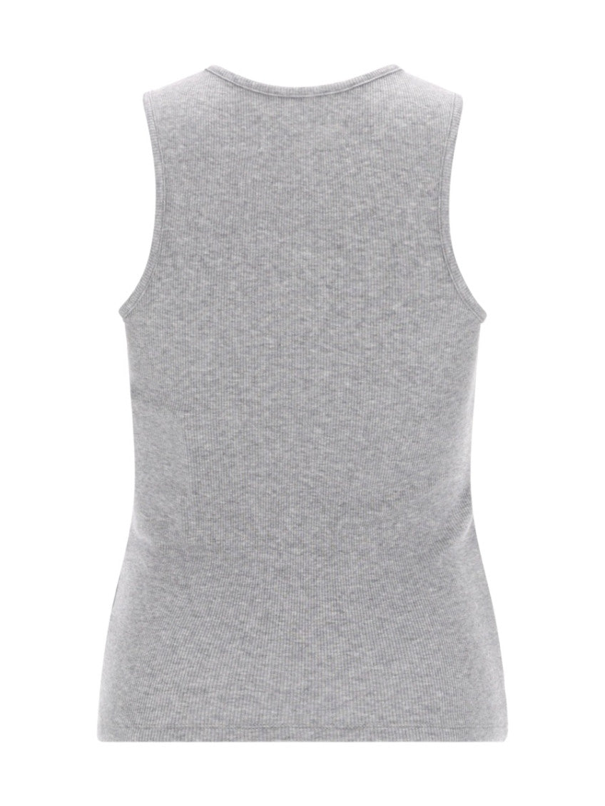 Grey Solid Round Neck Top 2