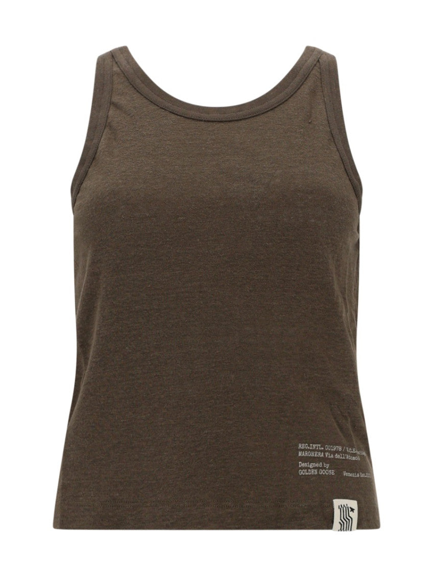Brown Logo Round Neck Top 1