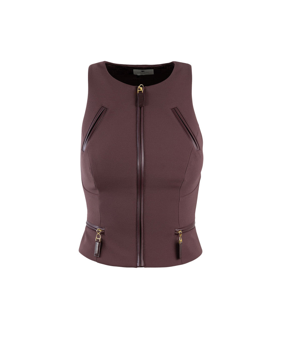 Purple Solid Round Neck Top 1