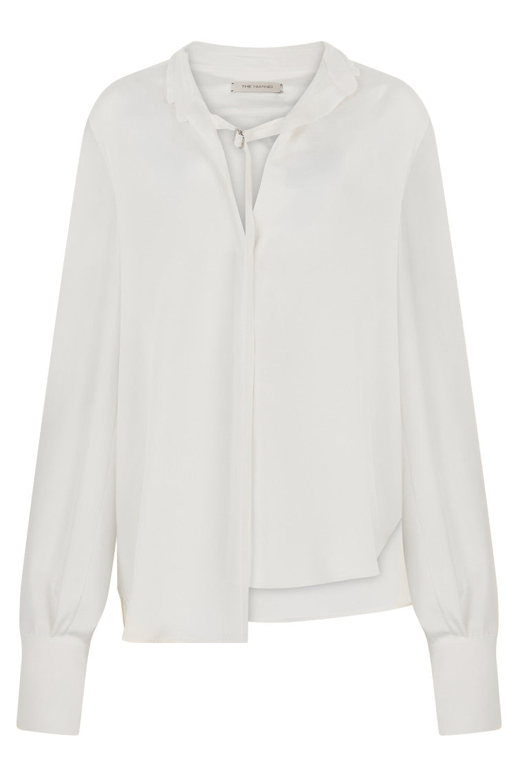White Relaxed Solid Shirt 1