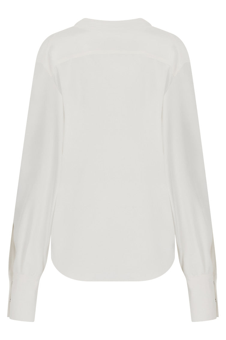 White Relaxed Solid Shirt 2