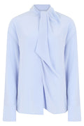Light Blue Solid Band Collar Top 1