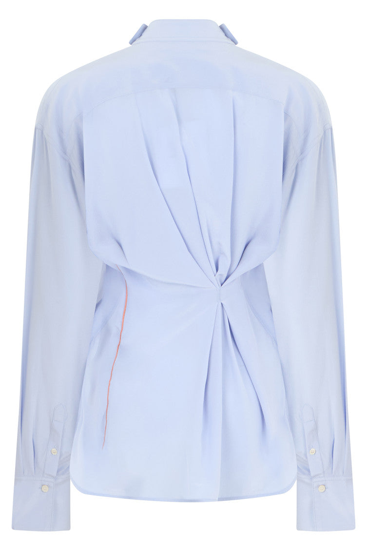Light Blue Solid Band Collar Top 2