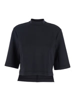 Black Solid Mock Collar T-Shirt 1