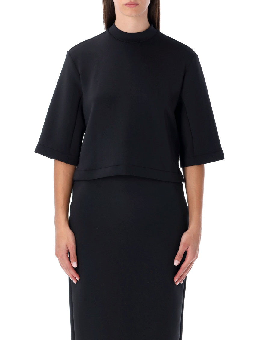Black Solid Mock Collar T-Shirt 3