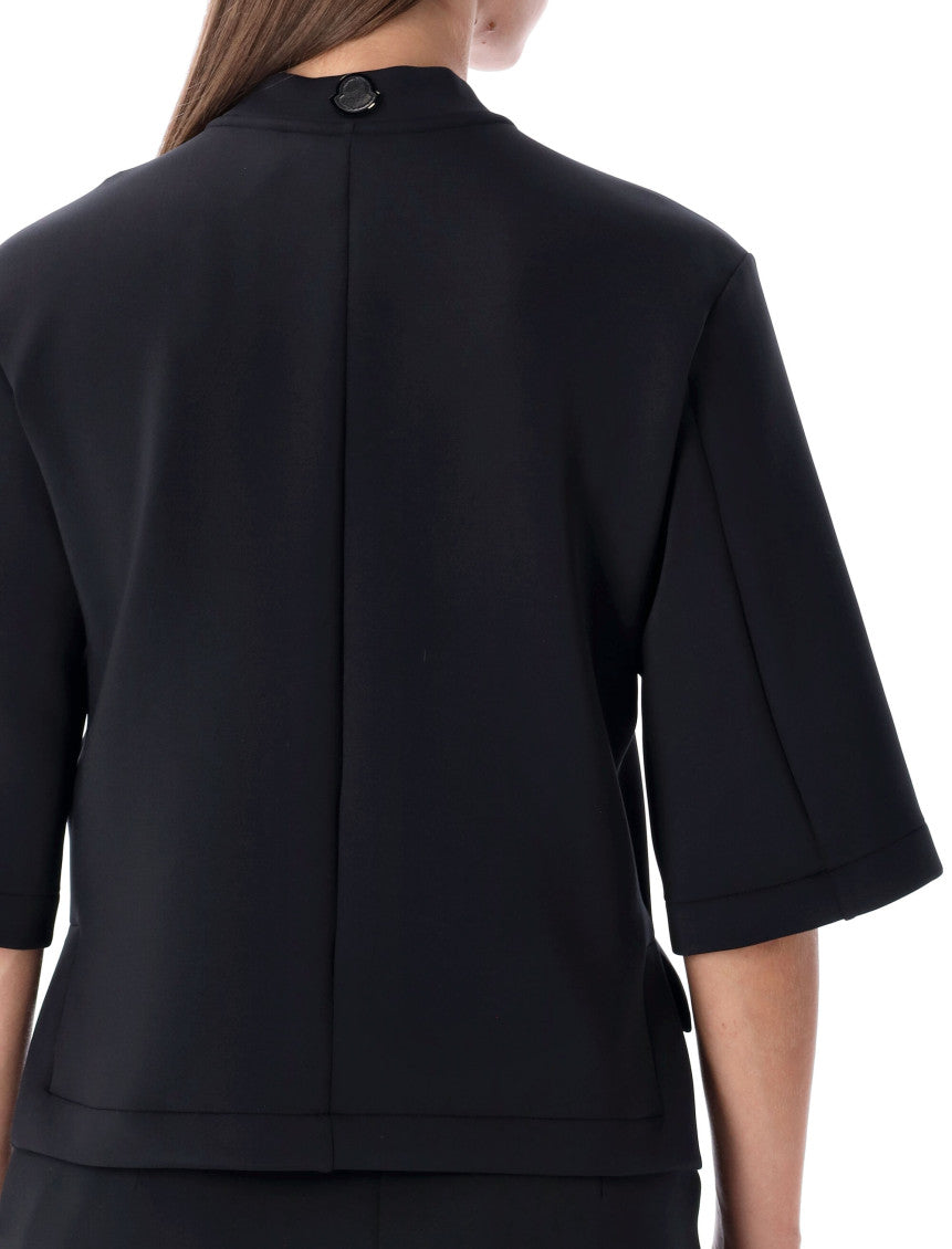Black Solid Mock Collar T-Shirt 4
