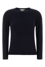 Navy Blue Solid Crew Neck Sweater 1