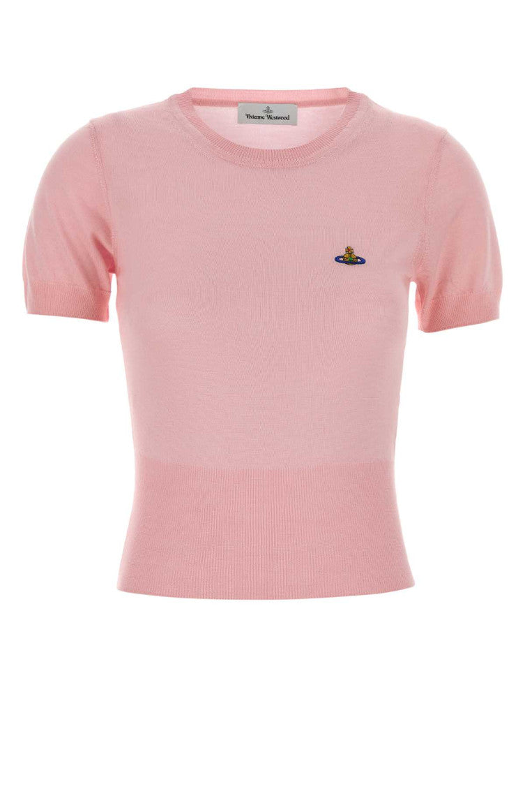 Pink Logo Crew Neck Sweater 1