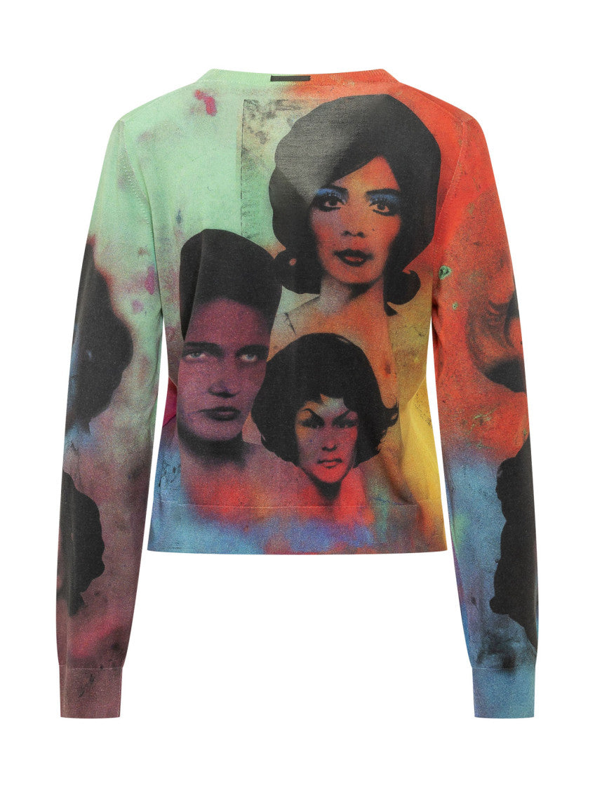 Multicolor Printed V Neck Cardigan 2