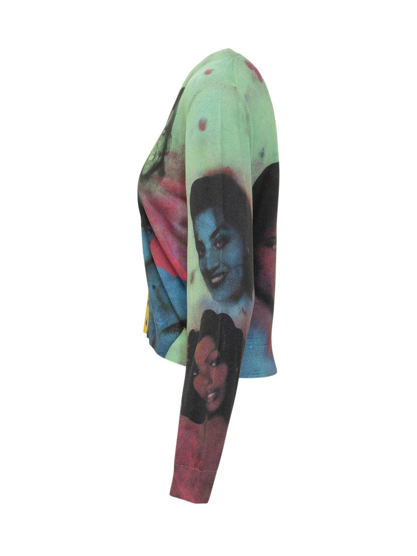 Multicolor Printed V Neck Cardigan 3