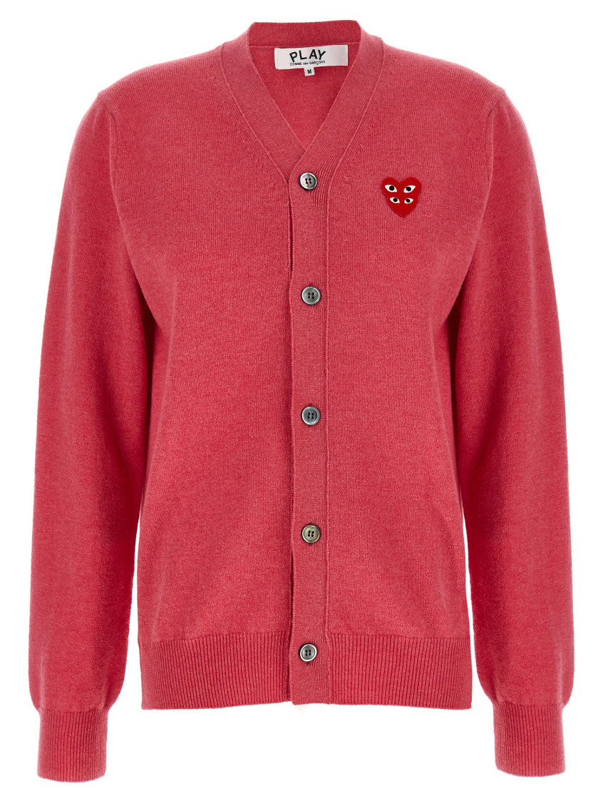 Pink Embroidered V Neck Sweater 1