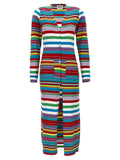 Multicolor Stripes V Neck Cardigans 1
