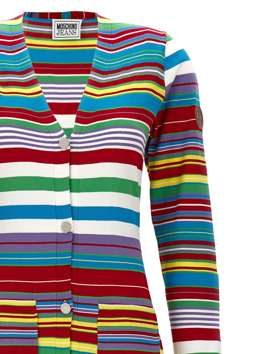 Multicolor Stripes V Neck Cardigans 3