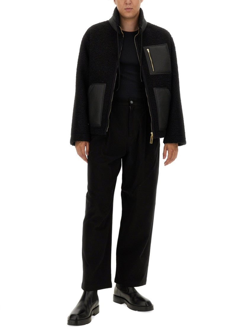 Black Solid Pleated Pants 2