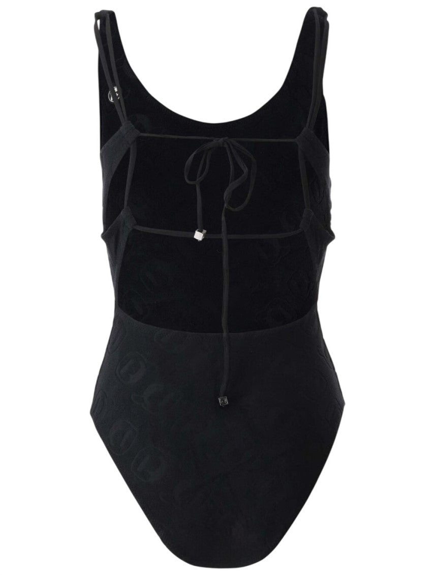 Black Textured Swimwear 2