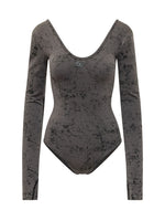 Black Printed Scoop Neck Top 1