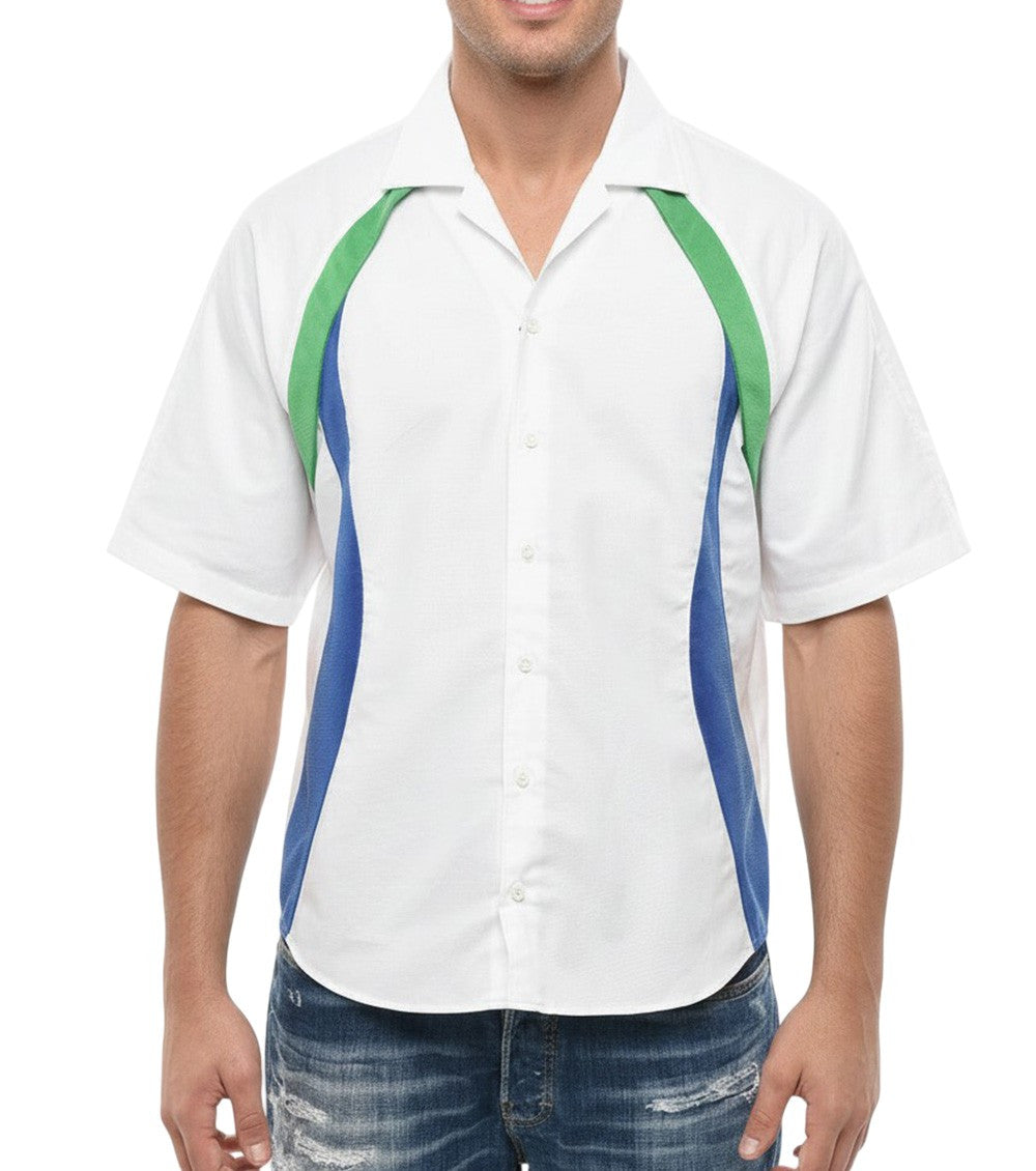 White Regular Color Block Shirt 1