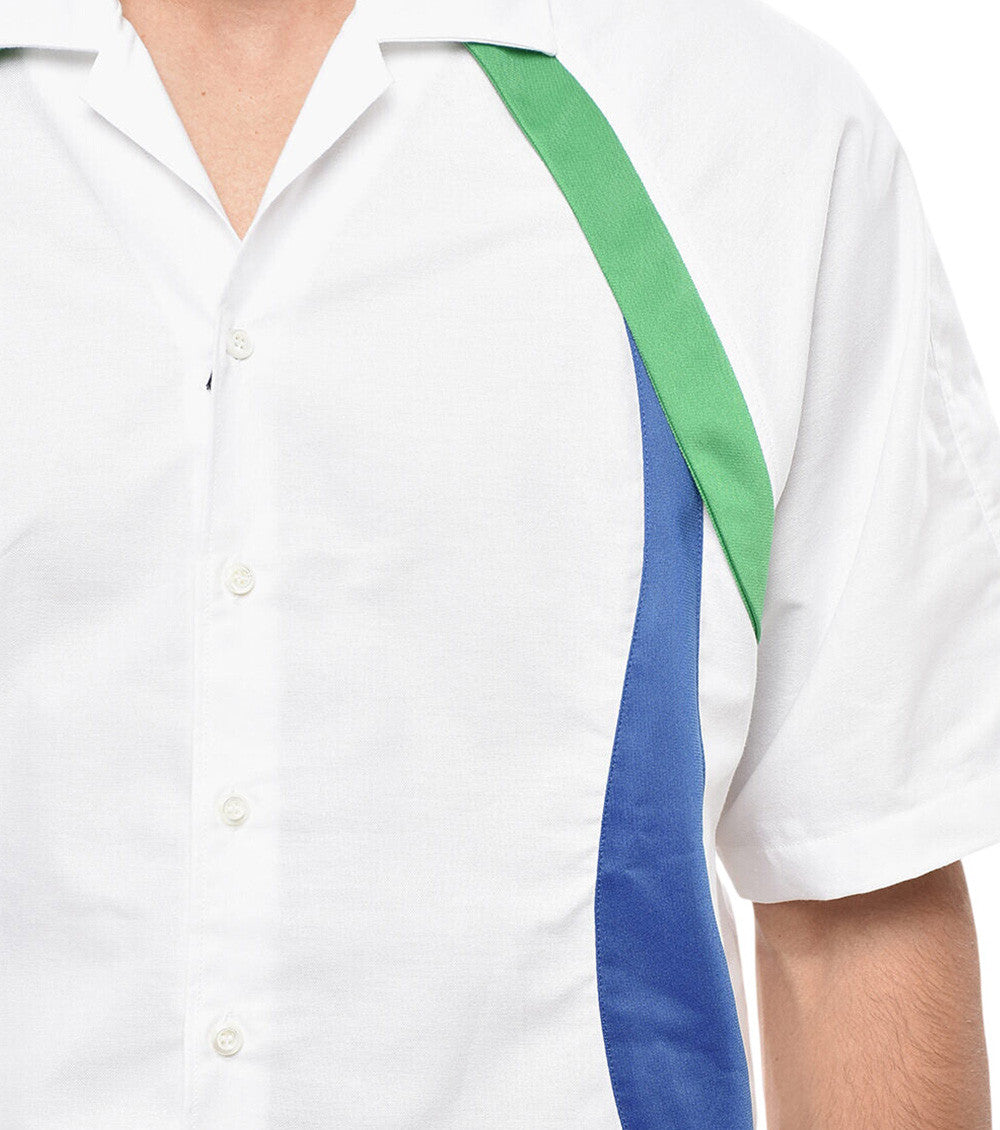 White Regular Color Block Shirt 3