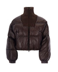 Brown Solid Turtle Neck Jacket 1