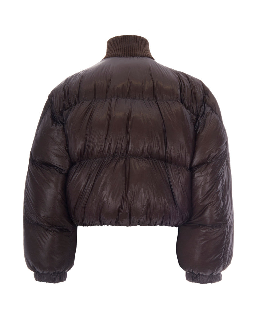 Brown Solid Turtle Neck Jacket 2