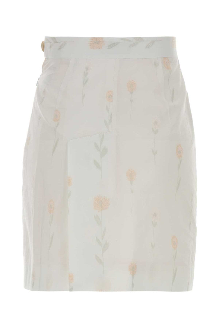 White Floral Mini Skirt 2