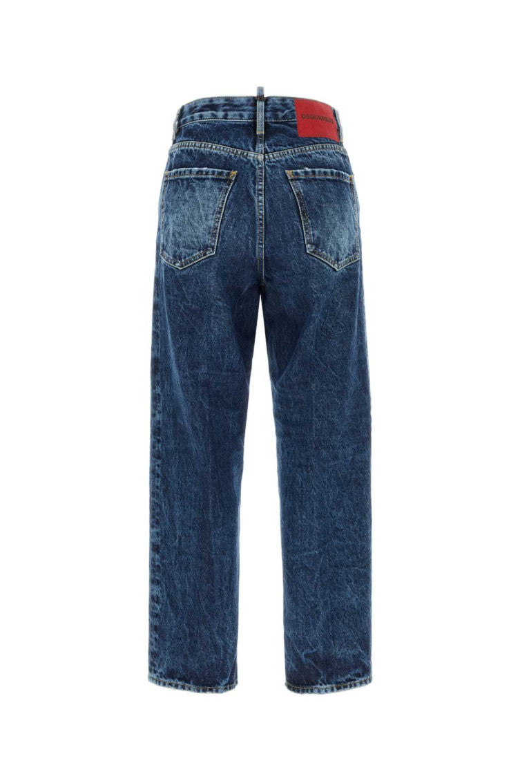 Blue Straight High Rise Jeans 2