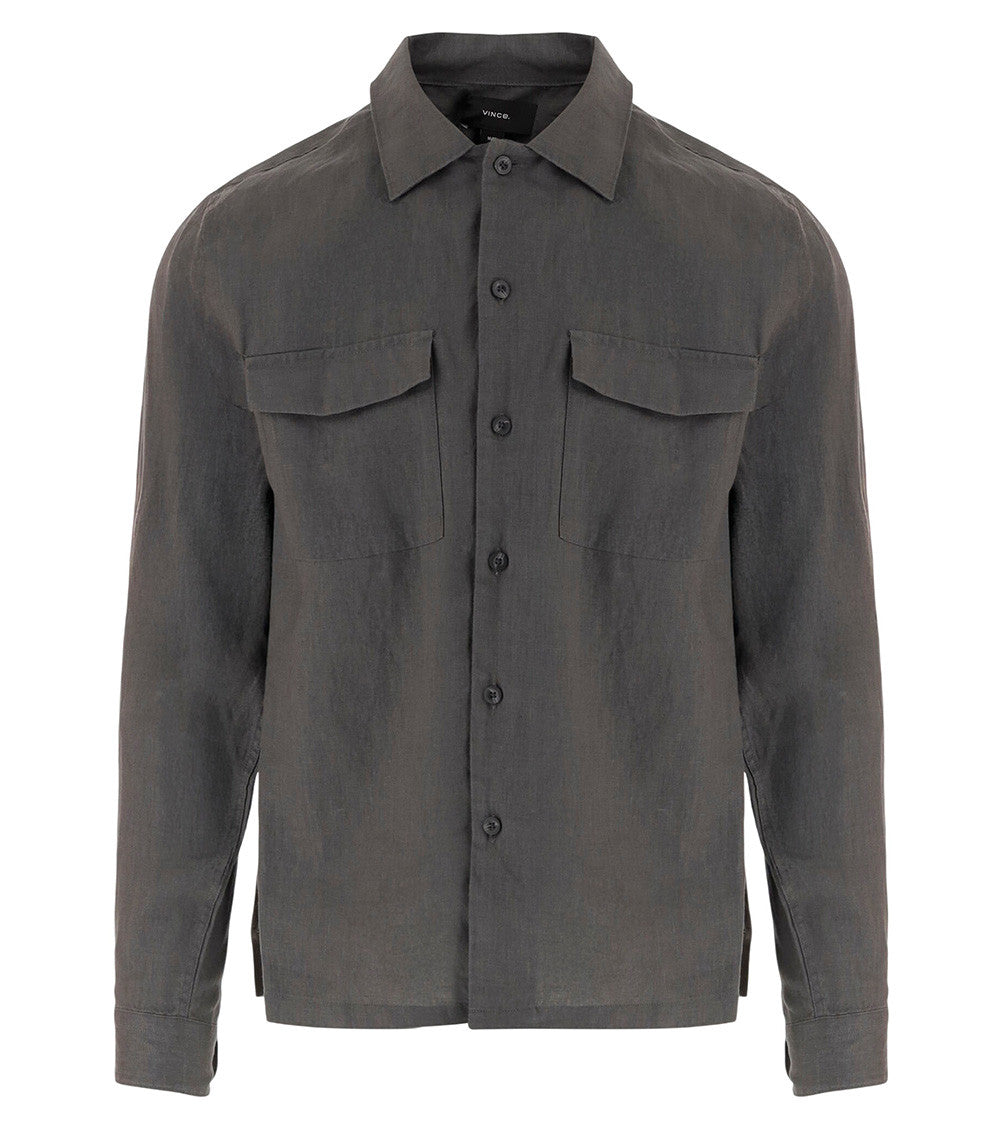 Grey Relaxed Solid Shirt 1