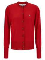 Red Round Neck Cardigan 1