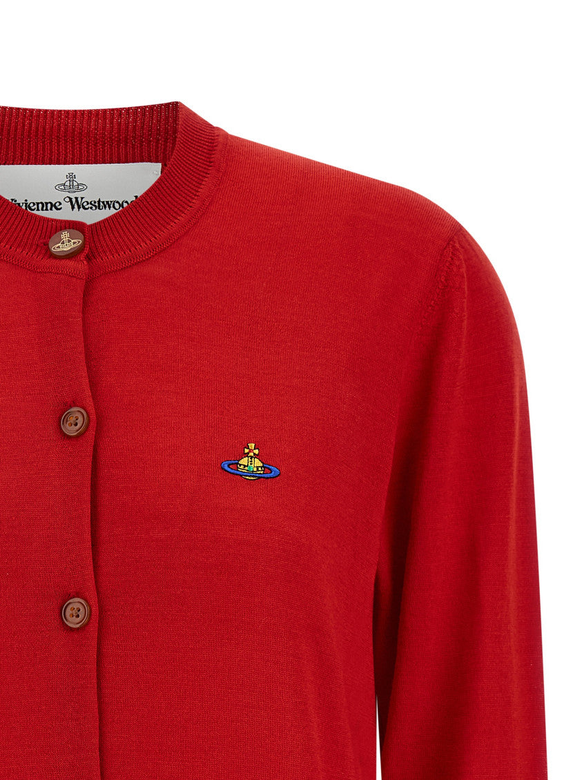 Red Round Neck Cardigan 3