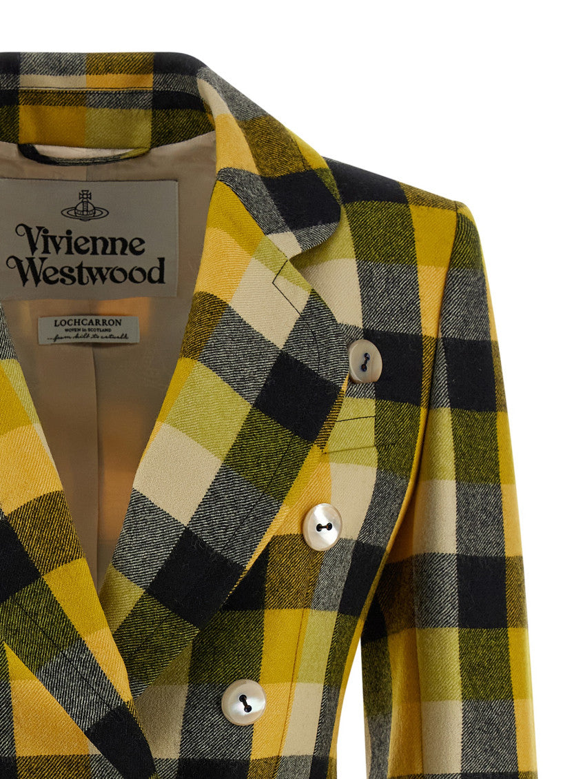 Yellow Checks Shawl Blazer 3