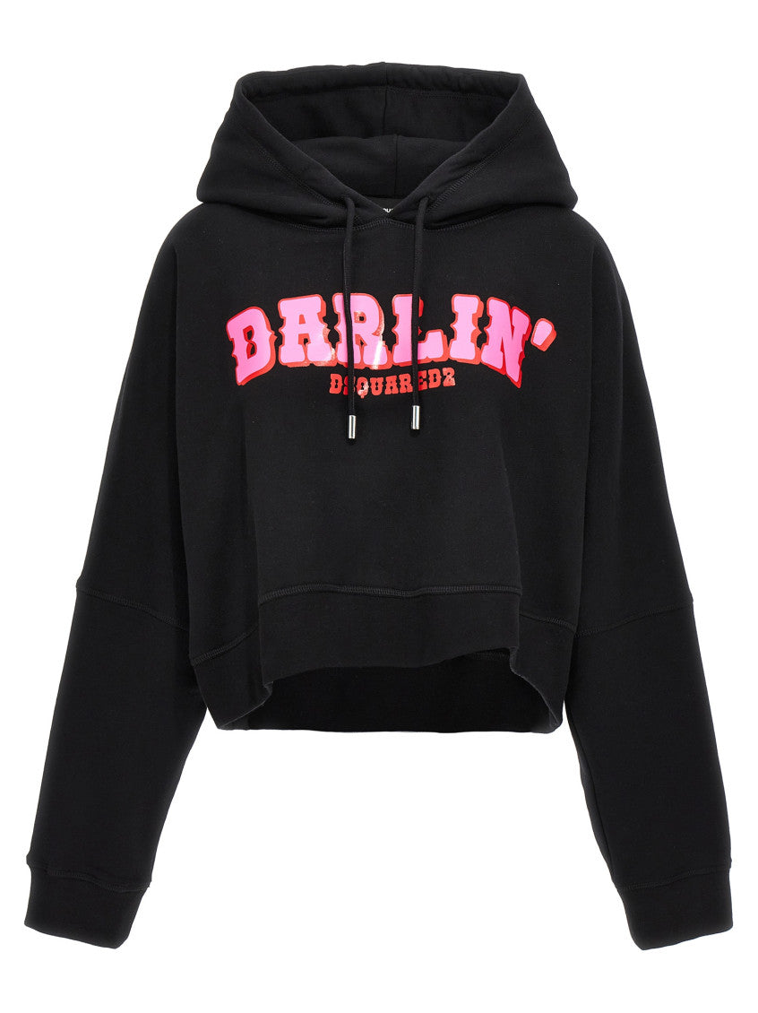 Black Graphic Hood Sweatshirt 1