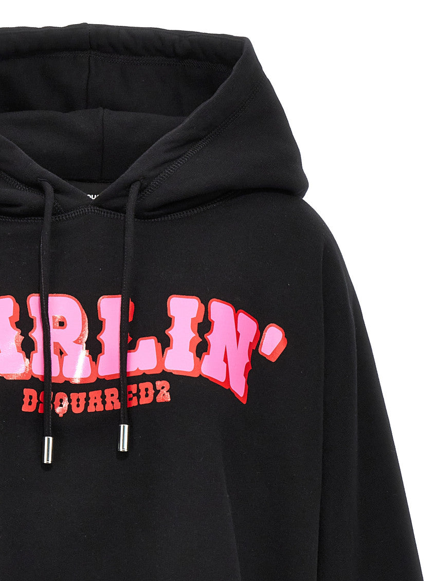 Black Graphic Hood Sweatshirt 3
