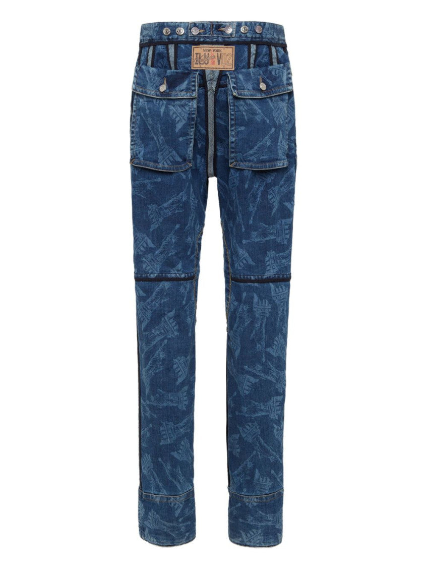 Blue Straight Mid Rise Jeans 2