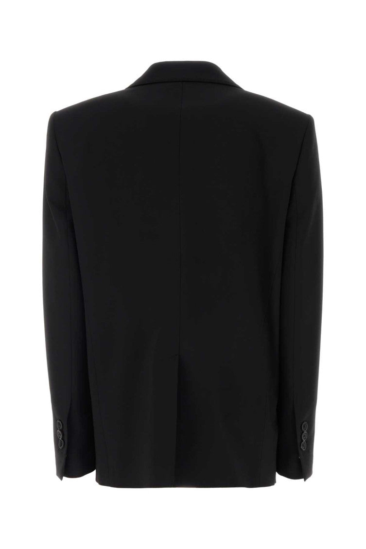 Black Solid Shawl Lapel Jacket 2