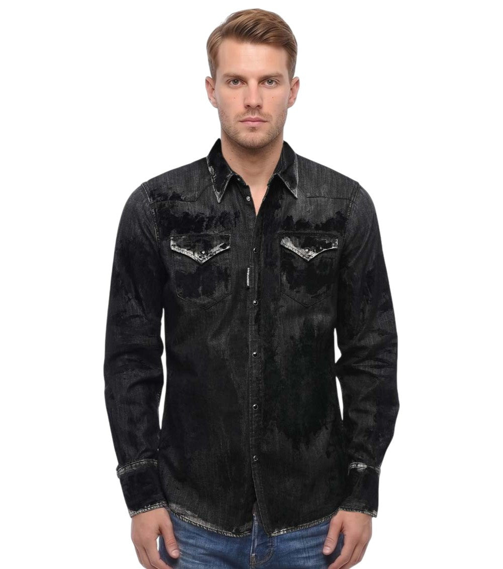 Black Regular Print Shirt 1