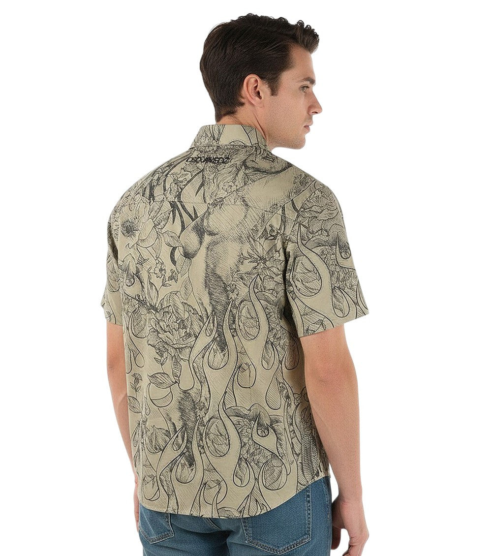 Grey Regular Printed Shirt 2