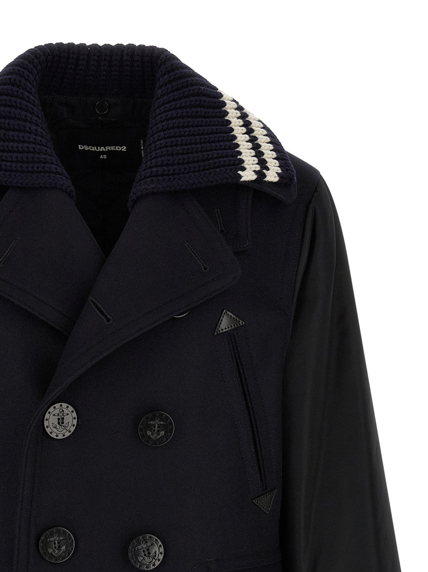 Blue Double Breasted Coat 3