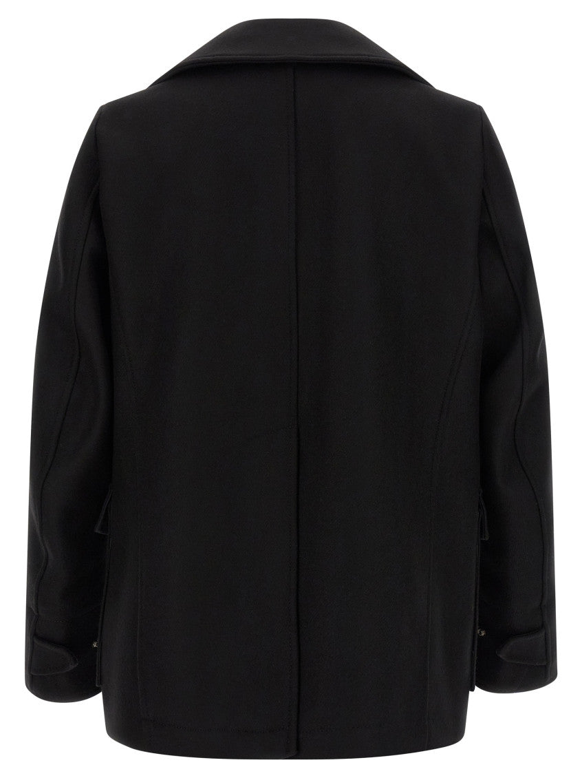 Black Double Breasted Coat 2