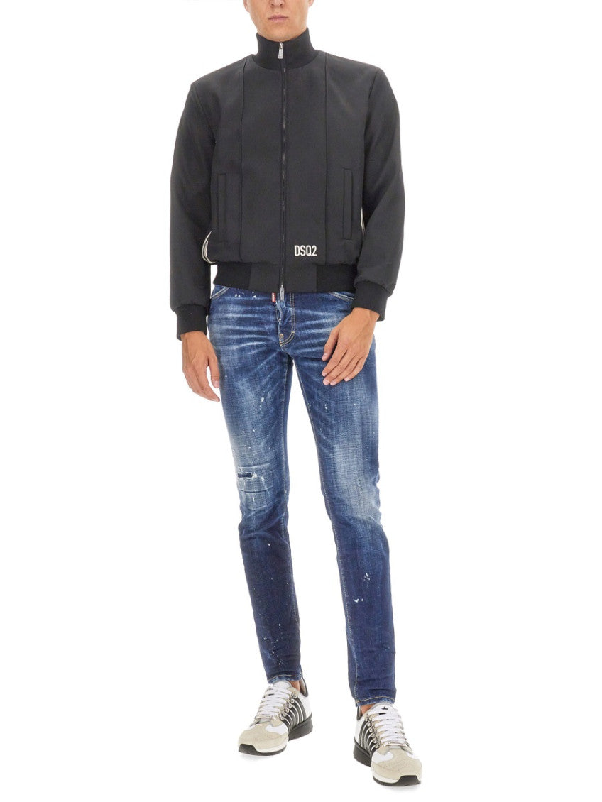 Black Mock Collar Jacket 2