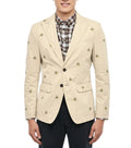 Beige Peaked Lapel Jacket 1