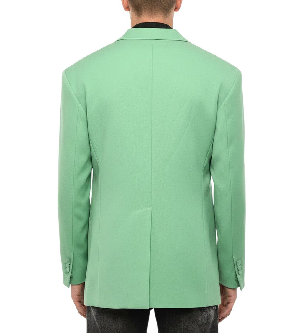 Green Peaked Lapel Blazer 2