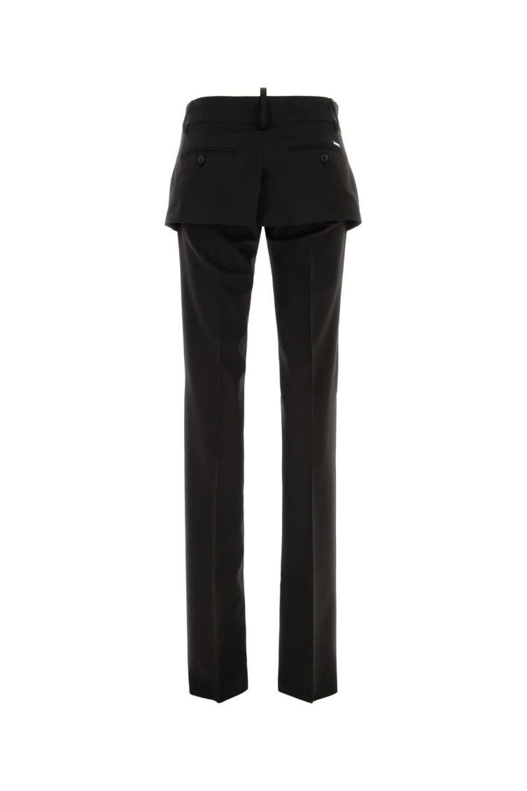 Black Slim Flat Front Pants 2