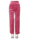Pink Straight Flat Front Pants 1