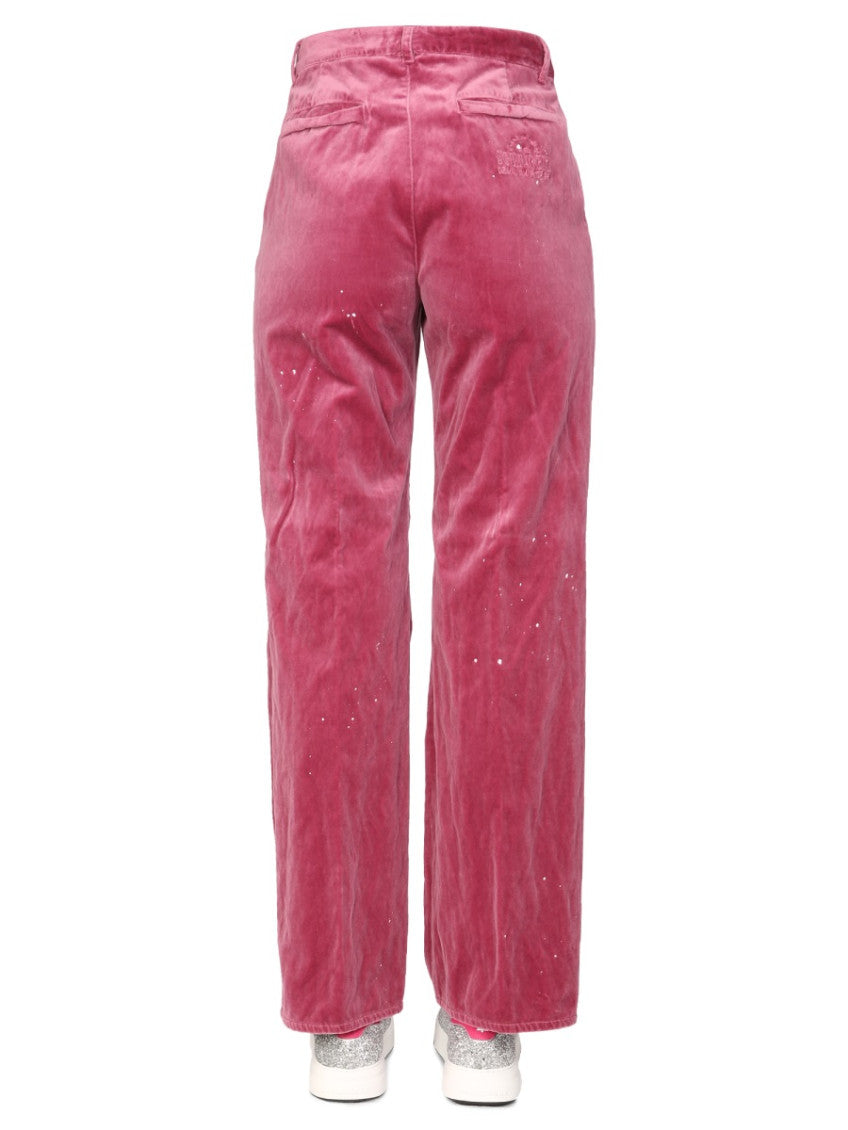 Pink Straight Flat Front Pants 2
