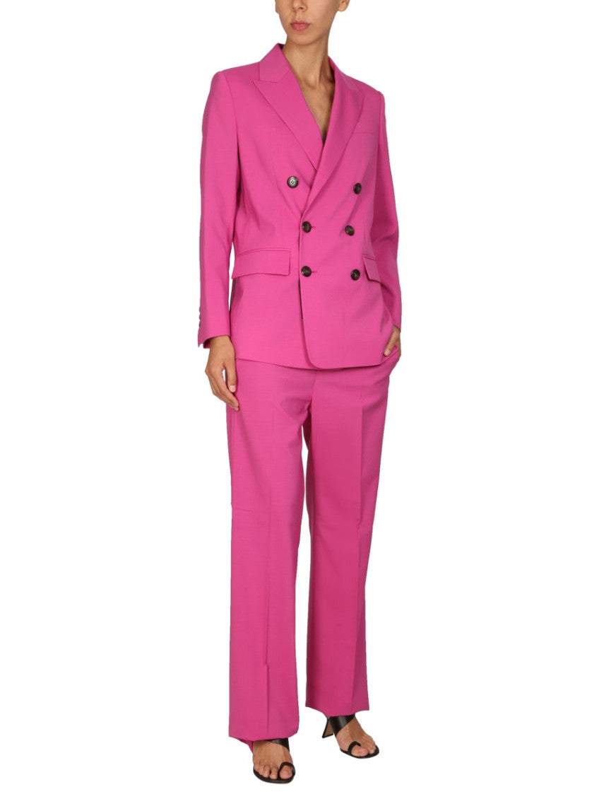 Fuchsia Solid Notched Lapel Jacket 2
